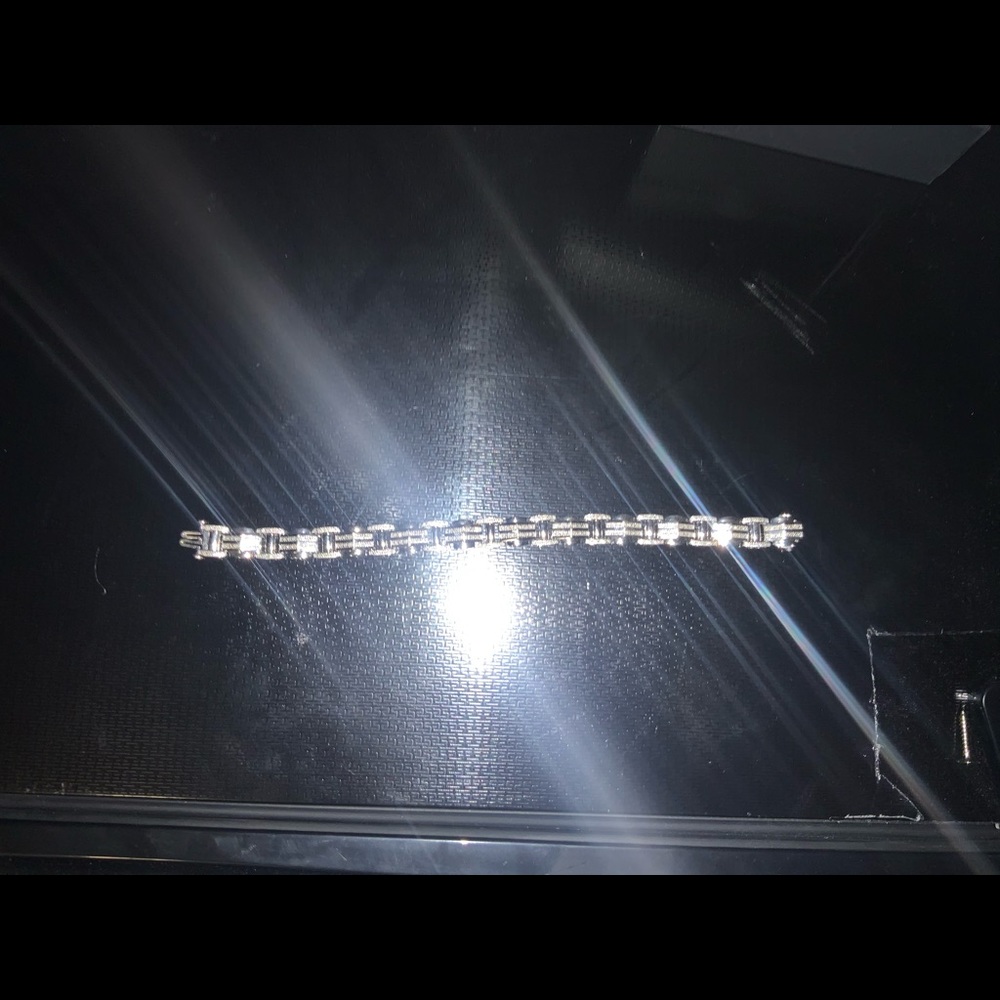 Sterling silver diamond bracelet